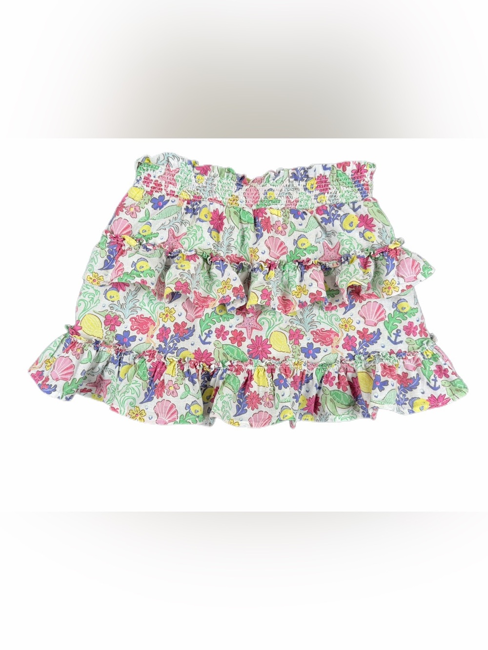 MINI BODEN Smocked Waist Ruffle Skirt Skort- 5-6